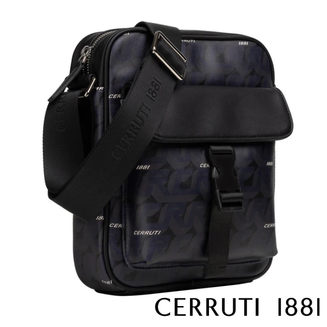 Cerruti 1881 限量2折 義大利頂級肩背包側背包 全新專櫃展示品(黑色 CEBO06513P)