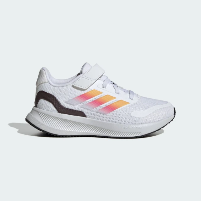 adidas 愛迪達 運動鞋 童鞋 中童 兒童 魔鬼氈 RUNFALCON 5 EL C 白粉橘 IE8582