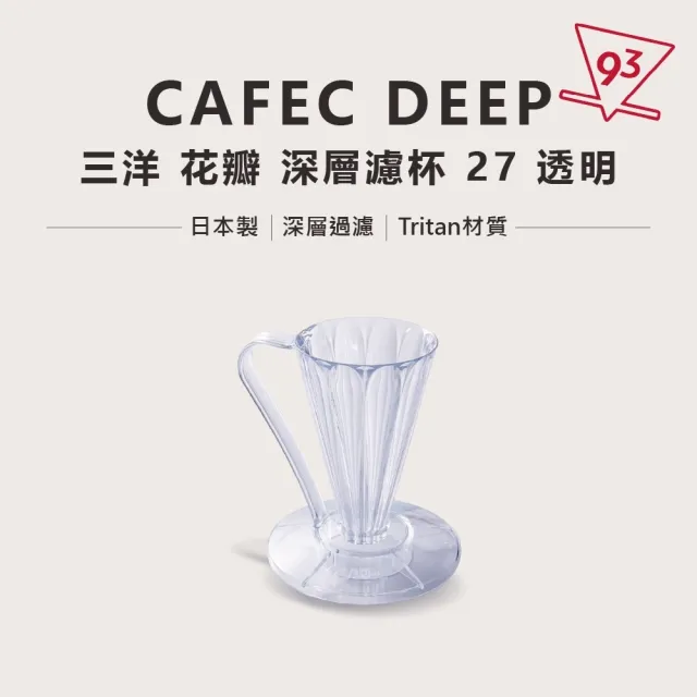 【CAFEC】三洋 DEEP27 花瓣濾杯 27度角(Tritan 深層濾杯 咖啡濾杯)