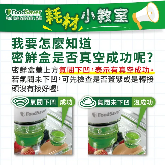 【美國FoodSaver】真空密鮮盒2入組(中-1.2L)