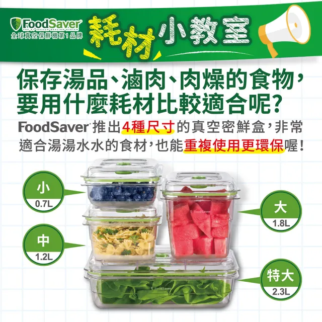 【美國FoodSaver】真空密鮮盒2入組(小-0.7L)