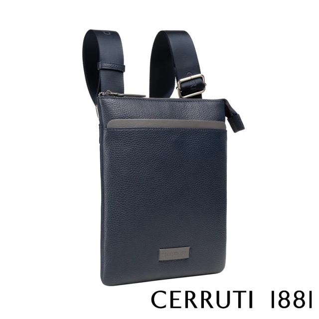 Cerruti 1881 義大利頂級小牛皮肩背包側背包(深藍