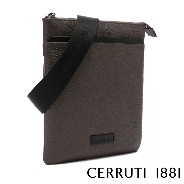 Cerruti 1881 義大利頂級小牛皮肩背包側背包(黑色