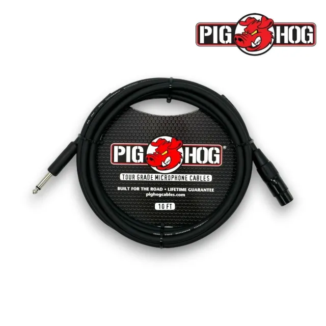 【PIG HOG】終身免費保固 10呎Hi-Z麥克風導線／PHM10Z(樂器導線 6.3導線 XLR導線 播客 MIC)