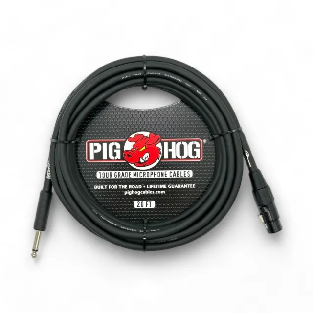【PIG HOG】終身免費保固 20呎Hi-Z麥克風導線／PHM20Z(樂器導線 6.3導線 XLR導線 播客 MIC)