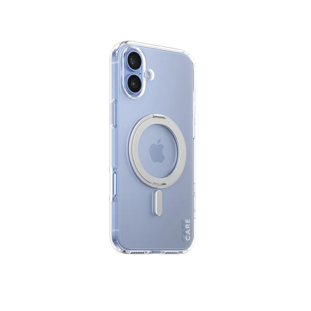 【PanzerGlass】iPhone 16 Plus 6.7吋 Feature 磁吸支架透明防摔殼(透銀)