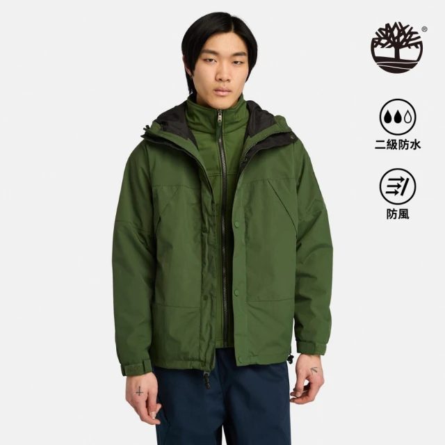 Timberland 男款綠色Winnick防潑水3合1外套(A69F2EIN)