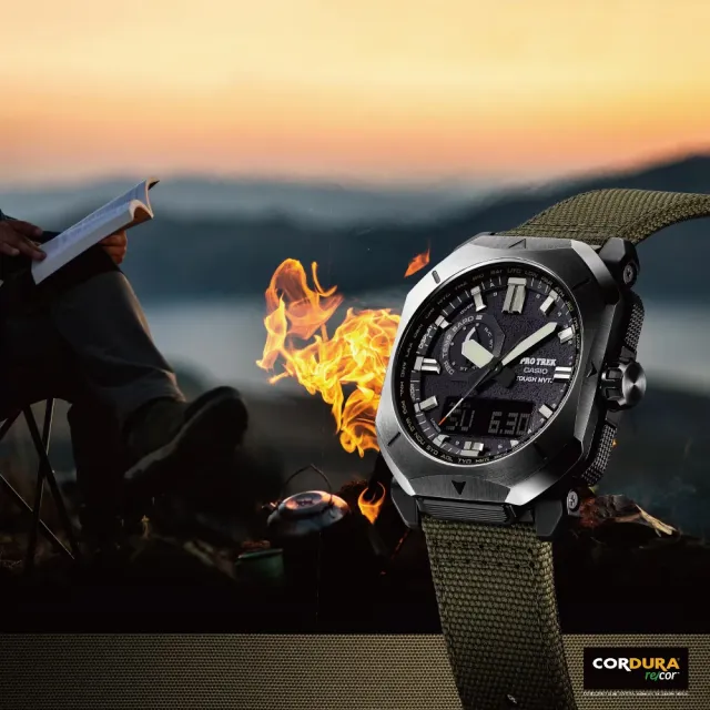 【CASIO 卡西歐】世界六局電波太陽能大自然愛好者潮流腕錶  44.8mm(PRW-6900Y-1)