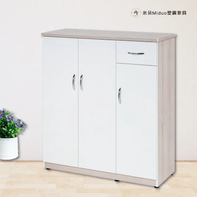 【Miduo 米朵塑鋼家具】3.2尺三門一抽塑鋼鞋櫃 楓木系列-防水塑鋼鞋櫃