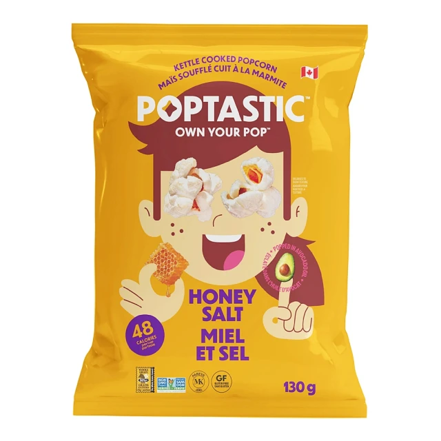 即期品加拿大Poptastic 酪梨油蜂蜜海鹽爆米花130G 效期:2025/03/13(洋芋片 起司條 爆米花)