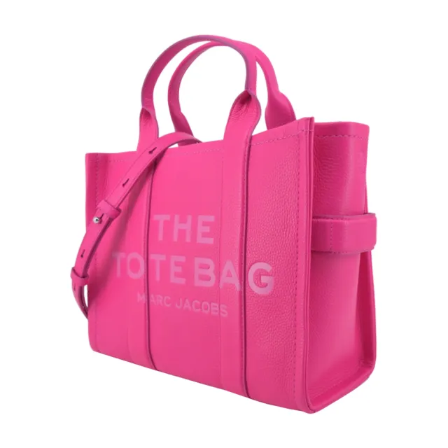 【MARC JACOBS 馬克賈伯】The Leather TOTE 皮革兩用托特包(小/紫霞粉)