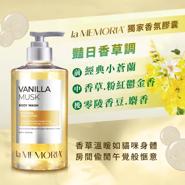 【ShowerMate】la MEMORIA 記憶香氛沐浴乳（600ml）2入組(台灣總代理)