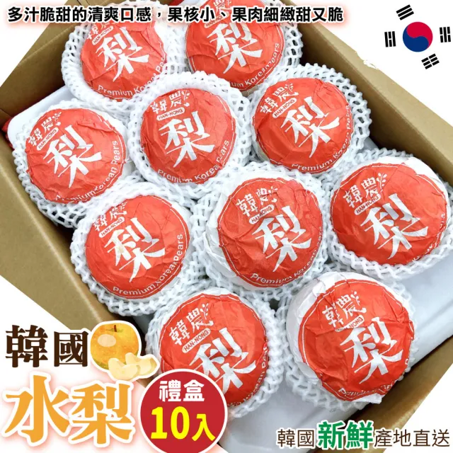 【WANG 蔬果】韓國水梨_大顆(10入禮盒_500g/顆) 水果禮盒 三節送禮 中秋送禮