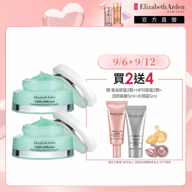 【伊麗莎白雅頓】官方直營 水漾清新保濕凝膠75ml 2入組 Elizabeth Arden(補水保濕/毛孔隱形)