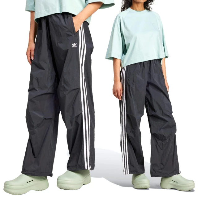 adidas 愛迪達 3 S PARA Pant 女款 黑色 三線 三葉草 運動 休閒 寬褲 降落傘褲 長褲 IY7251