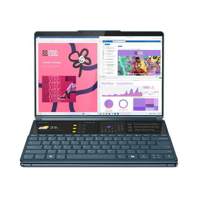 【Lenovo】13.3吋Ultra 7輕薄觸控筆電(Yoga Book 9/83FF0029TW/Ultra 7-155H/32GB/1TB/W11P/AI PC/三年保)