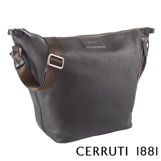 Cerruti 1881 義大利頂級小牛皮肩背包側背包(黑色