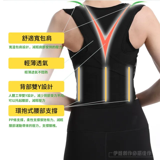 【HONBO】防駝背矯正帶 雙龍骨支撐 隱形透氣矯姿帶(駝背矯正器 收腹帶 防駝背心)
