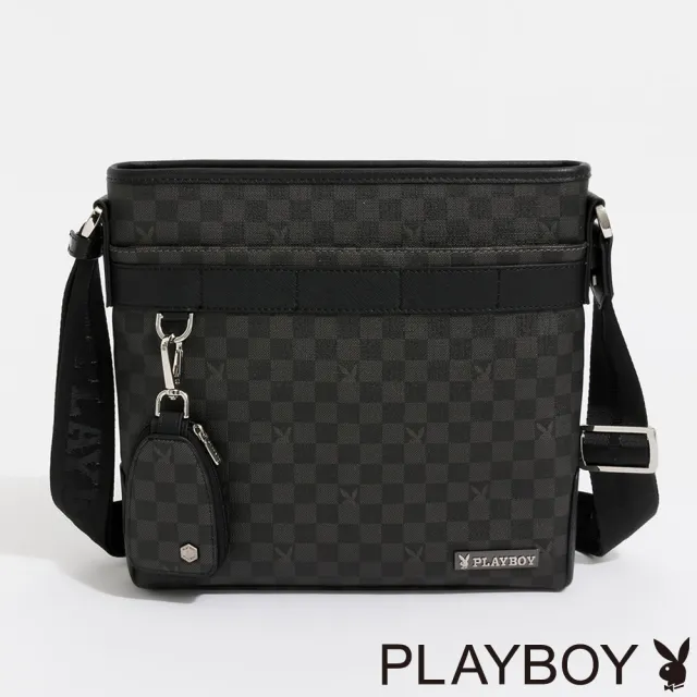 【PLAYBOY】下沉式斜背包 Honour系列(黑色)