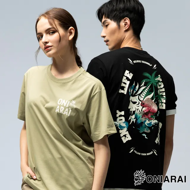 【BLUE WAY】男裝 女裝 獨家限量新品四季繪椰樹金魚抗菌 涼感 短袖 上衣-鬼洗