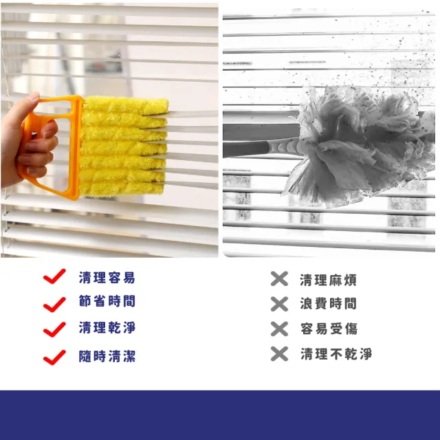 【除塵刷刷】可拆卸百葉窗清潔刷4入(縫隙刷 大掃除 死角刷 擦窗 出風口 葉片刷 風扇 浴室 廚房 毛絨布)