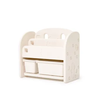 【Ifam】奶茶色書架收納組(附奶茶色加蓋收納盒 / 兒童書架)