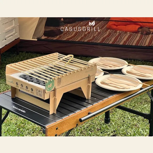 【CASUSGRILL】丹麥凱仕一次性無火烤肉爐(露營首選/烤肉架/燒烤爐/木炭/環保/原廠公司貨/通過SGS認證/無毒)