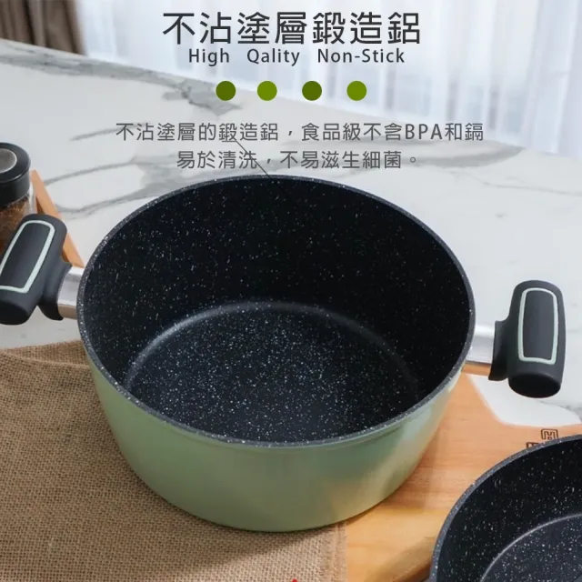 四件套鍋組 不沾鍋 深炒鍋 平底鍋 鍋子 露營鍋具 炒菜 煮湯 鍋具(湯、煎不沾鍋二入)