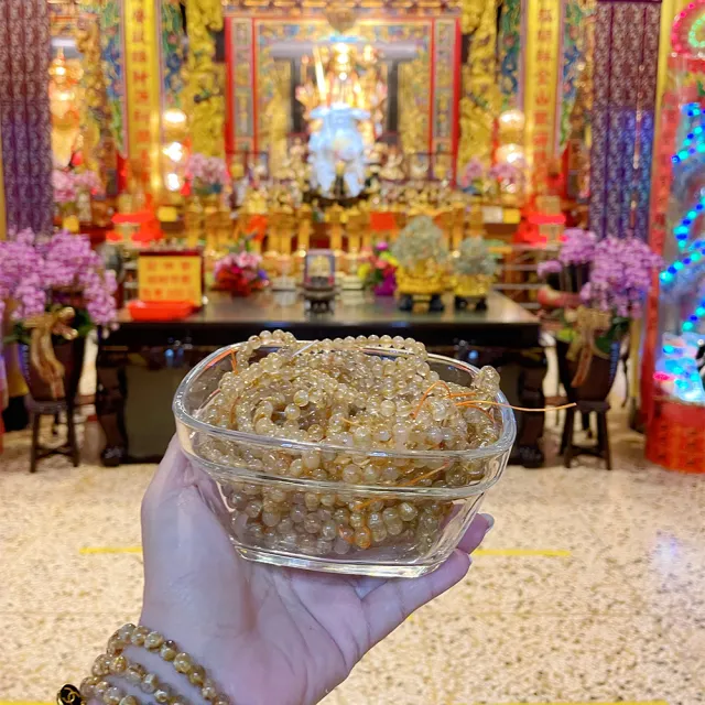 【開運億姊】開運虎眼鈦晶晶鑽圓珠手鍊手環-能量招財旺事業貴人旺九紫離火運(贈白水晶)