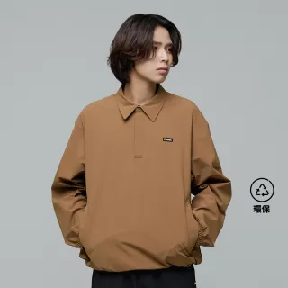 【國家地理服飾官方旗艦】男女同款 ARCHELON 平織有領長袖上衣 - 土橘色(輕盈舒適)