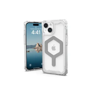 【UAG】iPhone 15 磁吸式耐衝擊保護殼-極透明（灰圈）(吊繩殼 有效抵擋UV紫外線 支援MagSafe功能)
