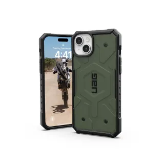 【UAG】iPhone 15 Plus 磁吸式耐衝擊保護殼-綠(吊繩殼 支援MagSafe功能)