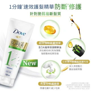 【Dove 多芬】一分鐘護髮精華180mlx3入(深層修護/輕潤保濕/防斷修護)