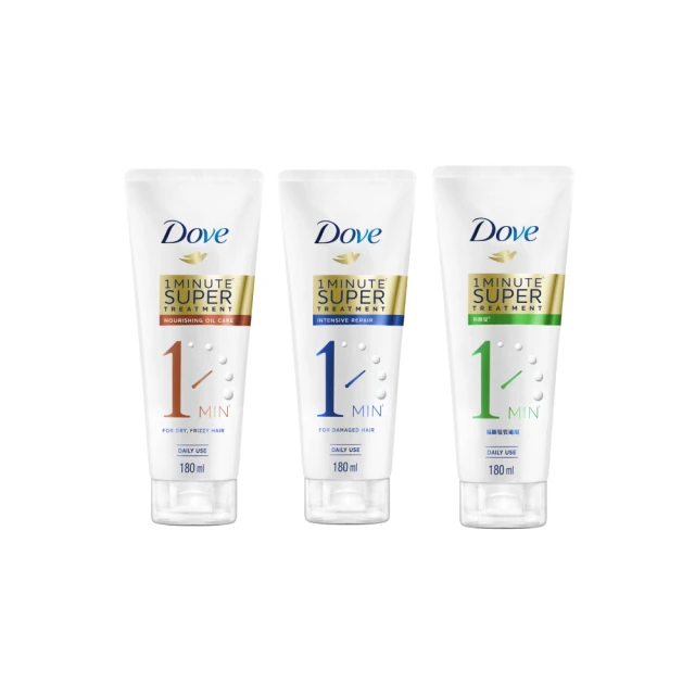 【Dove 多芬】一分鐘護髮精華180mlx3入(深層修護/輕潤保濕/防斷修護)