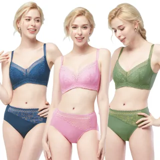 【Swear 思薇爾】3套組冰絲美波系列B-E罩無鋼圈蕾絲包覆女內衣(3色各1)