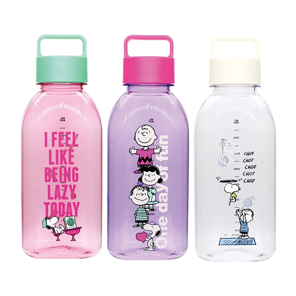 【大西賢製販】SNOOPY 史努比 手提透明刻度水壺 990ml(餐具雜貨)