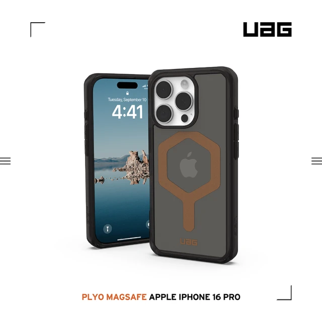 UAG iPhone 16 Pro 磁吸耐衝擊全透保護殼-全透黑（銅圈）(支援MagSafe無線充電)