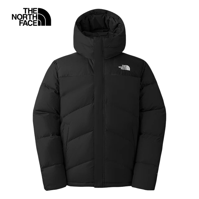 The North Face 北面男款黑色DWR防潑水保暖連帽羽絨外套｜89294H0(550蓬鬆度)