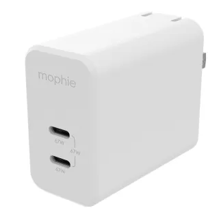 【mophie】peedport GaN 氮化鎵 67W USB-C 雙孔充電器(雙孔2C氮化鎵/Apple官方唯一推薦合作品牌)