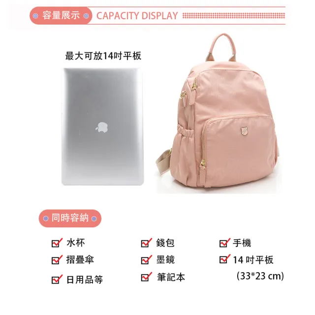 【SPRING】大容量防潑水尼龍防盜後背包手提肩背後背包耐磨耐刮後背包-多色(多背法防盜後背包)