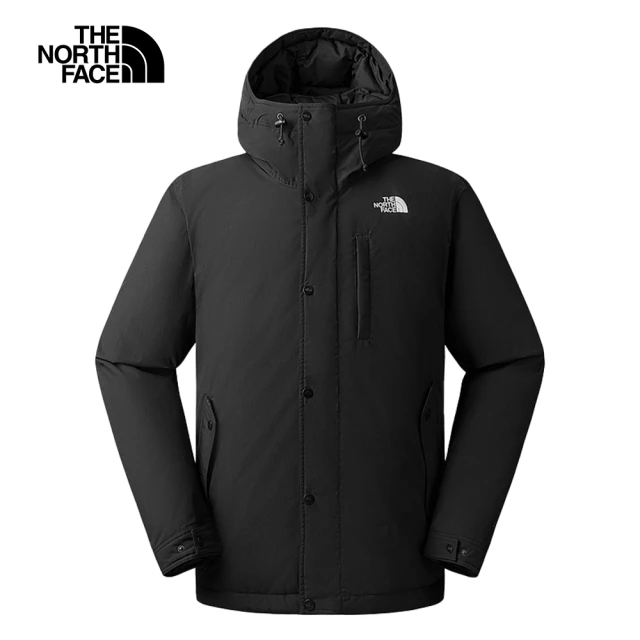 The North Face 北面男款黑色DWR防潑水保暖連帽羽絨外套｜88R44H0(550蓬鬆度)