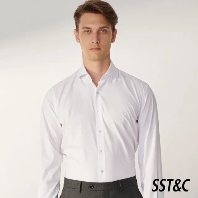 【SST&C】男裝 白色素面修身版襯衫00062408017(換季55折)