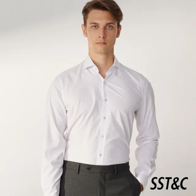 【SST&C】男裝 白色素面修身版襯衫00062408017(換季55折)