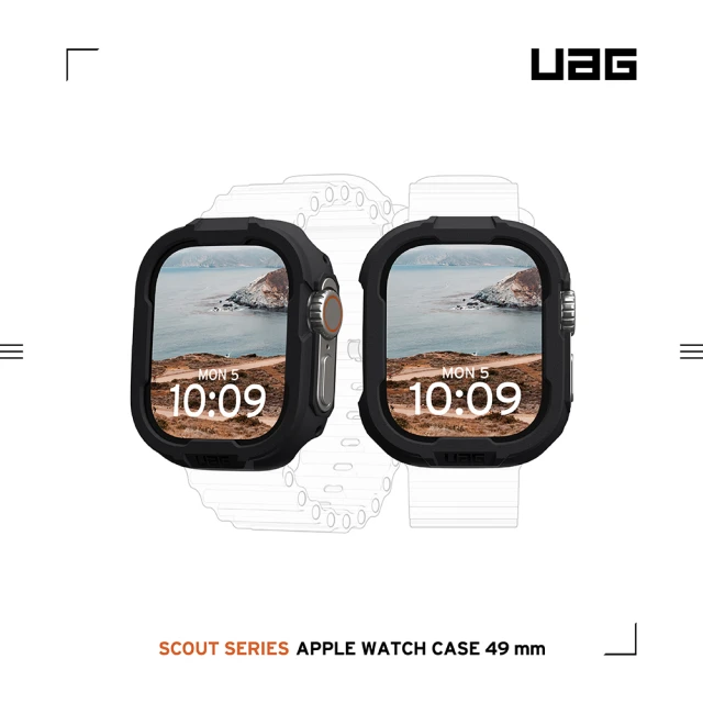 UAG Apple Watch Ultra/Ultra 2（49mm）耐衝擊保護殼V2-黑(手錶保護殼、 Ultra錶殼)