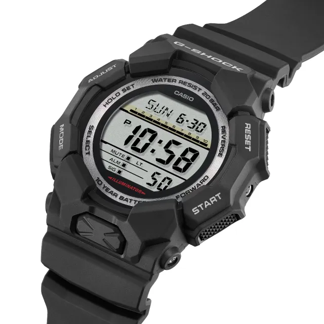 【CASIO 卡西歐】10年電力數位錶 黑 51.9 mm(GD-010-1)