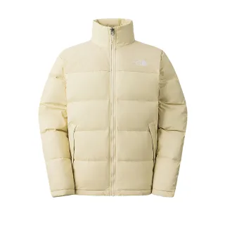 【The North Face 官方旗艦】北面男款米色DWR防潑水保暖立領羽絨外套｜88R53X4(550蓬鬆度)