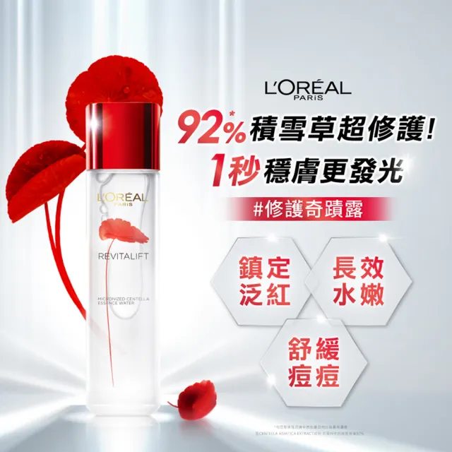 【LOREAL Paris 巴黎萊雅】活力緊緻 積雪草修護奇蹟露130ml