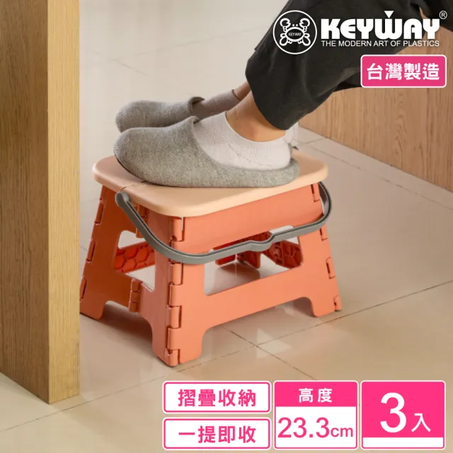 【KEYWAY 聯府】布萊尼快收手提摺疊椅-3入(露營野餐 折疊收藏 MIT台灣製造)