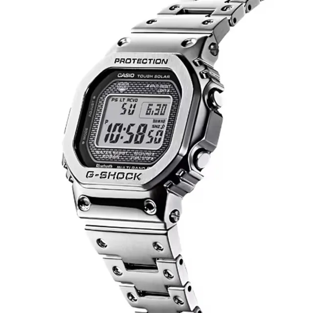 【CASIO 卡西歐】G-SHOCK 全金屬 太陽能 藍牙 電波錶 男錶 卡西歐 雙11 送禮 石英錶(GMW-B5000D-1)