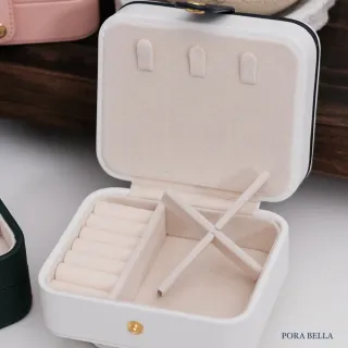 【Porabella】新款隨身攜帶雙層質感首飾盒 飾品收納盒 絨布盒飾品盒 飾品戒指項鍊耳環耳夾收納盒